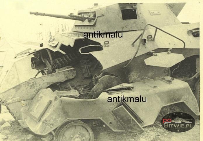 [PSW][#550]{022}{a} s.Pz.Sp.Wg (FU) Sd.Kfz.232 (8 Rad), II.!Aufkl.Rgt.(mot.).9, WH-753xx, Ujazdy (Wesoła)!Kąkolówka, duża dziura lewy przód, dach z boku.jpg