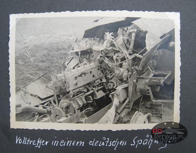 [PSW][#350]{020}{a} s.Pz.Sp.Wg (FU) Sd.Kfz.232 (6 Rad), Aufkl.Abt.(mot.).X, WH-207087, 'Ludendorf', droga Jędrzejów-Motkowice, brak przodu.jpg